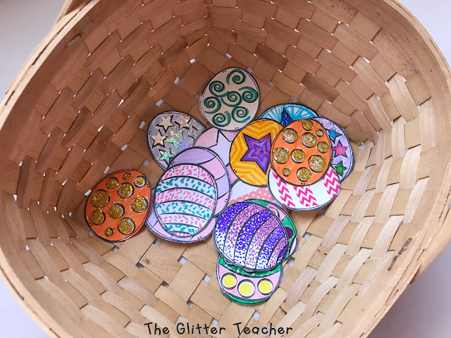 Recortables y banderines de pascua para decorar y colgar en el aula de inglés de educación infantil y primaria