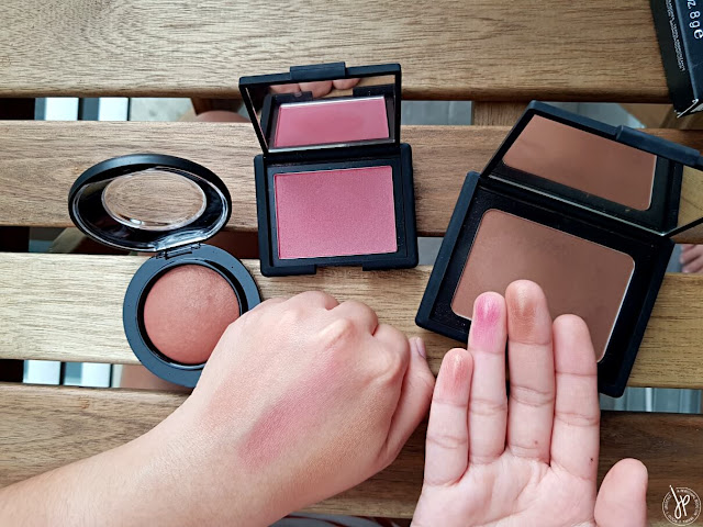 blush and bronzer swatches