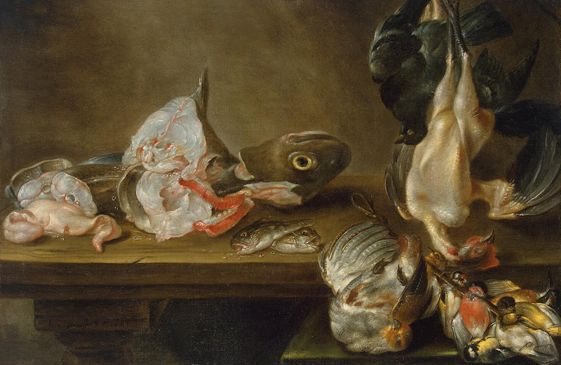 Fish and Dead Game by Alexander Adriaenssen - Still Life Paintings from Hermitage Museum