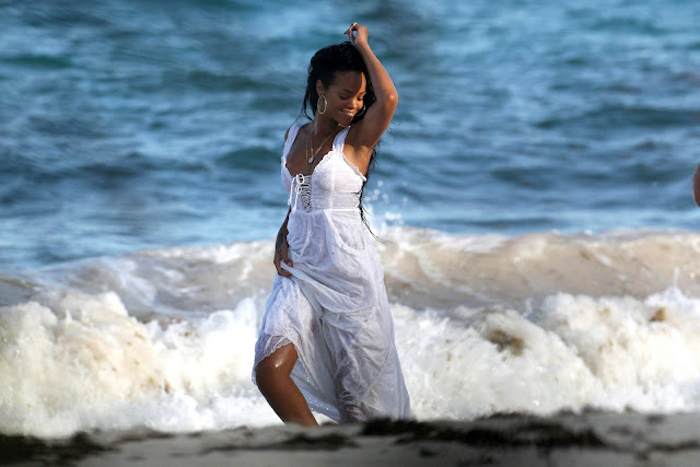 Rihanna - Photoshoot Candids in Barbados