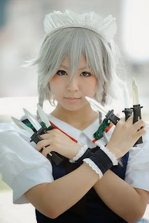 Makiron Cosplay as Izayoi Sakuya from Touhou