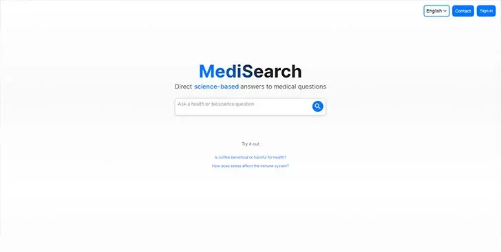 AI Healthcare Medical Care Website MediSearch