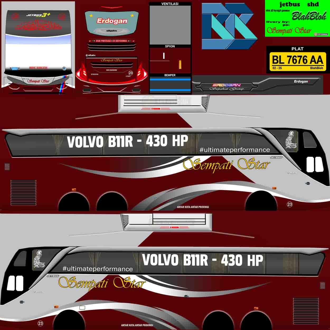 livery bussid shd tronton full stiker jernih