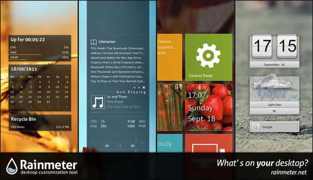 download rainmeter terbaru, mirip gadget windows, download gratis rainmeter