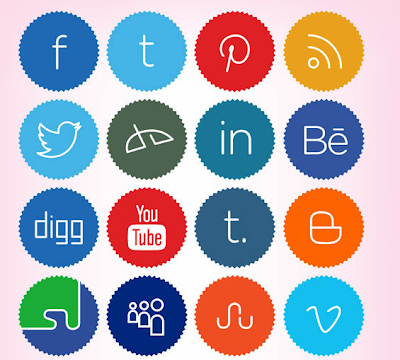 cute round social icons