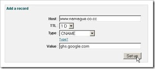 stting domain dengan zone record