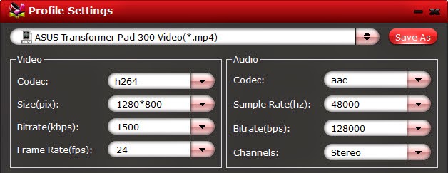 video settings for Asus Transformer Book T100TA