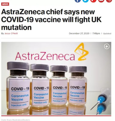 牛津疫苗很可能對英國發現的變種病毒有具有同等效力