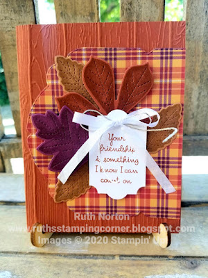 stampin up, love of leaves, plaid tidings