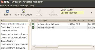 download usb modem modeswitch using synaptic package manager in ubuntu and linux mint