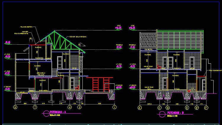 Gambar Cara Menggambar Desain  Rumah Dengan Autocad 2009 