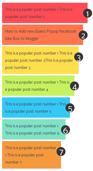 Multi Colored Popular Posts Widget To Blogger