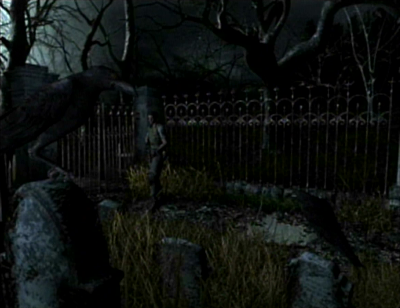 Resident Evil GameCube Crows in Graveyard