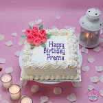 Vanilla Cake Square Shape with Rose Design