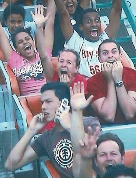 Funny facial expressions of people on roller coaster - 50