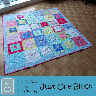 Just One Block Quilt Pattern by www.madebyChrissieD.com