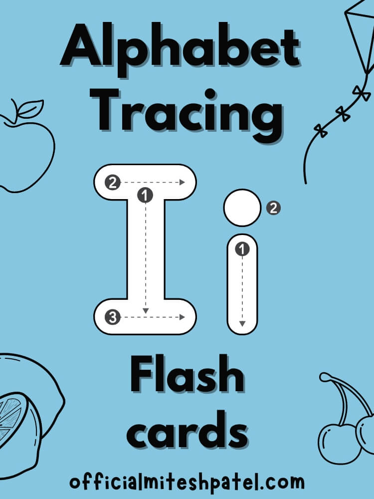 Free Printable Letter I Alphabet Tracing Flash Cards