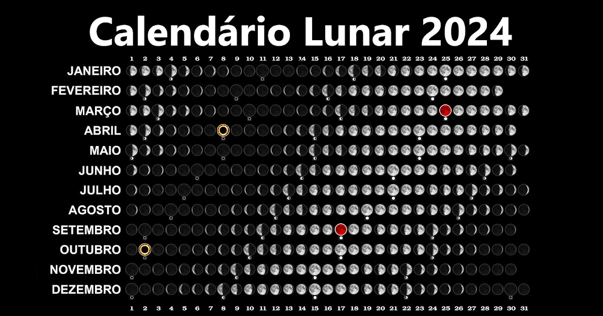 Calendario Lunar 2024 / Imprimible 