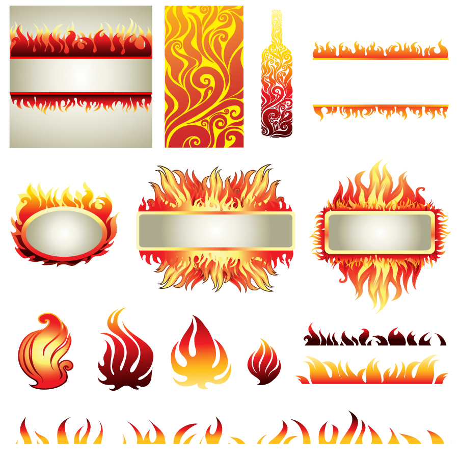 Ai Eps イラストレーター 燃える炎の素材 Flame Element Vector イラスト素材