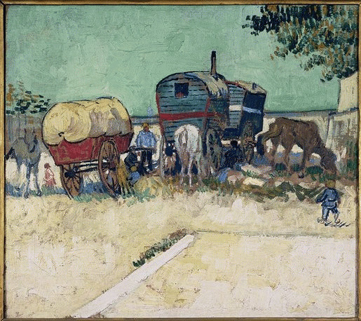 Van Gogh - Caravana de gitanos cerca de Arles - 1888