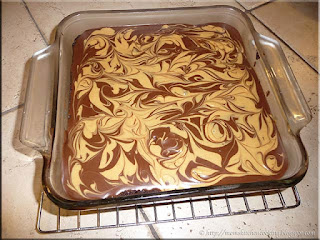 uncut peanut butter swirled brownies