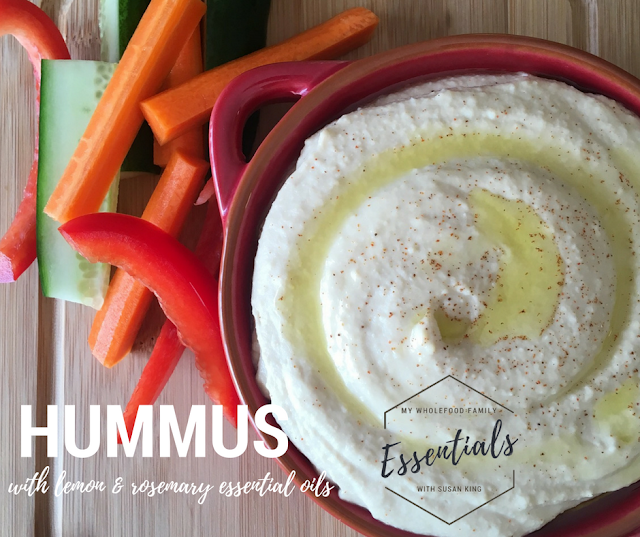 hummus with doTERRA lemon and rosemary essential oils - www.mywholefoodfamily.com