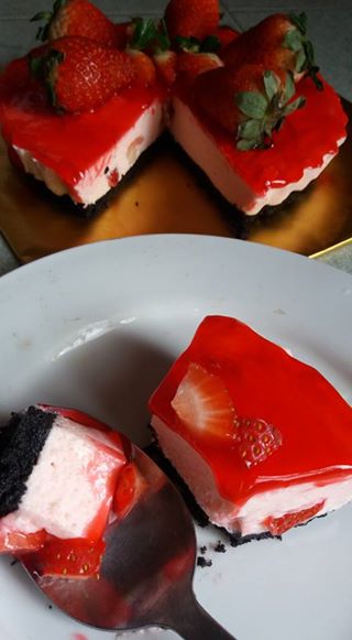 Resepi strawberry cheese cake