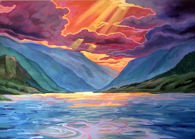 columbia river gorge painting, hood river art, hood river painting, oregon painting, gorge washington, columbia river