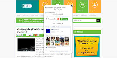 widget blog melayang adalah