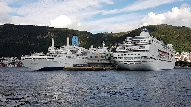 CMV Flagship MV Columbus in Bergen, Norway; Cruise ships in Bergen