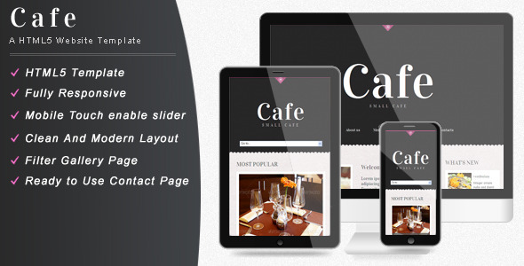 Cafe - Responsive Restaurant Website Template - Restaurants & Cafes Entertainment