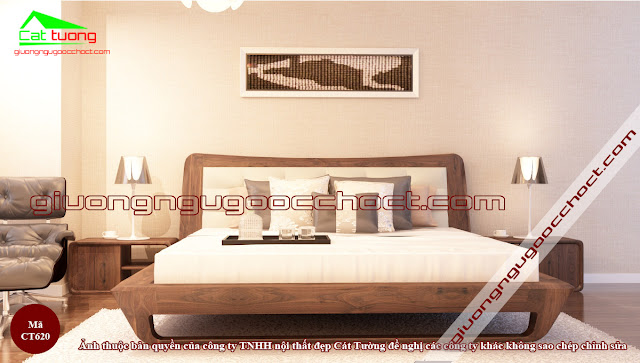 Giường ngủ gỗ óc chó CT620 làm từ 100% gỗ tự nhiên cao cấp