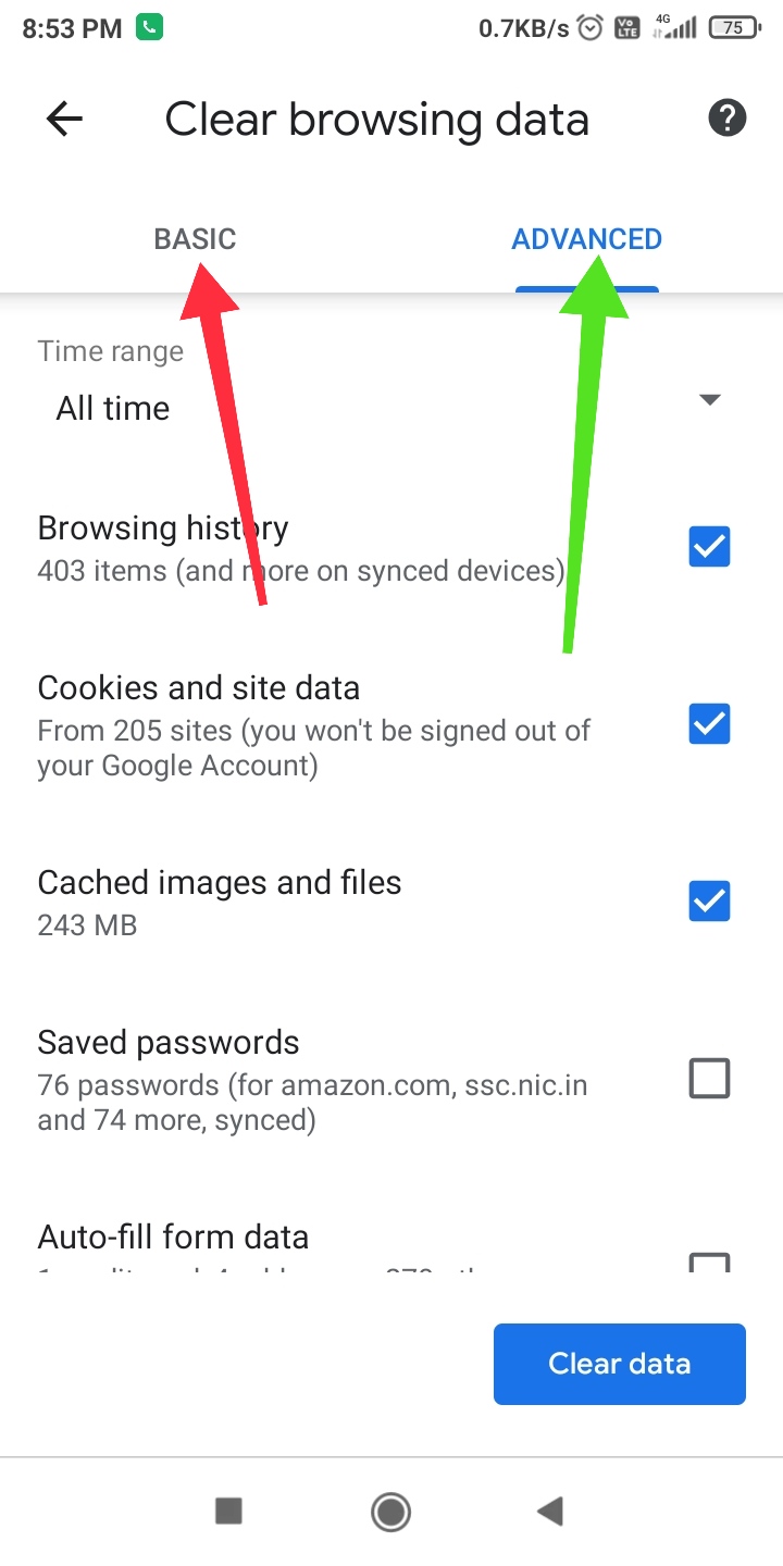 how to clear cache in chrome mobile
