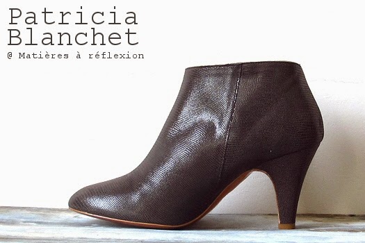 Patricia Blanchet chaussures cuir bottines taupes ouvertes brillantes
