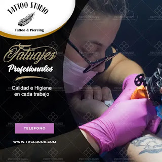 plantilla de anuncio para promocionar y buscar trabajo de tatuadora