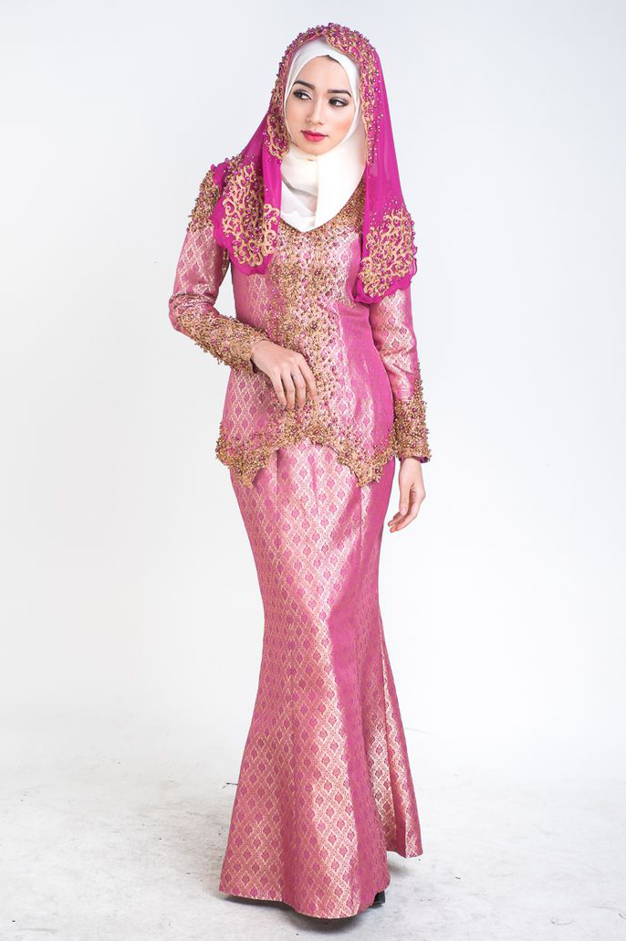 Pink Hijab Wedding Bridal Ide Busana Pengantin Muslim 