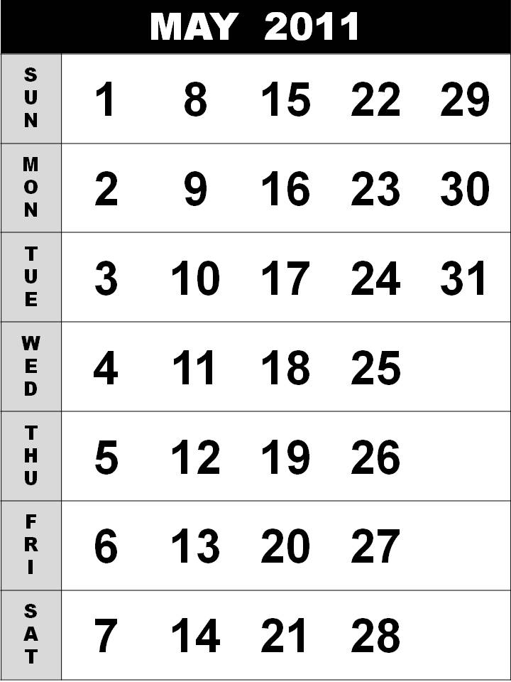 printable 2011 calendar. may 2011 calendar pdf. may