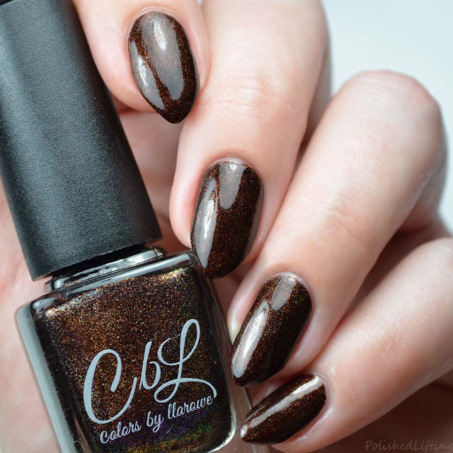 blackened chocolate holographic nail polish