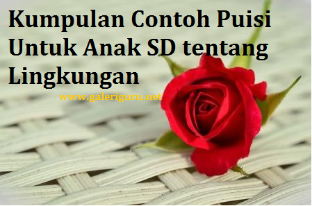 Kumpulan Contoh  Puisi Untuk  Anak  SD  tentang Lingkungan 