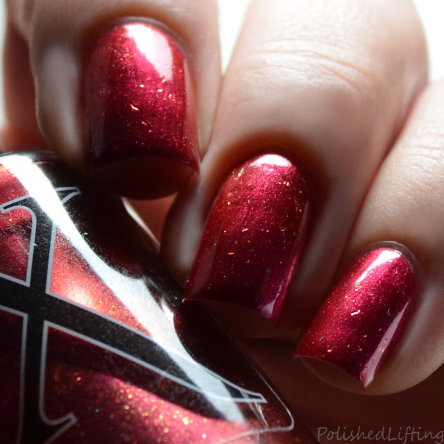 red shimmer nail polish