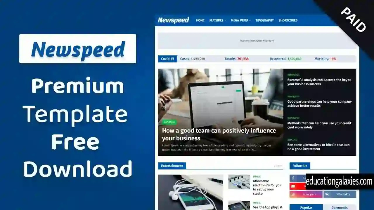 Newspeed Premium Blogger Template Free Download Now Latest