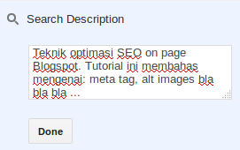 Optimasi SEO on page Blogspot