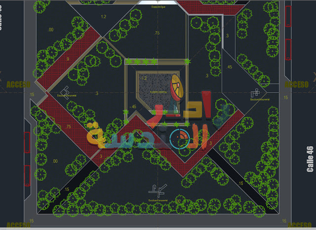 حديقة ساحة الحضرية dwg  