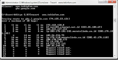 Perintah CMD Tracert