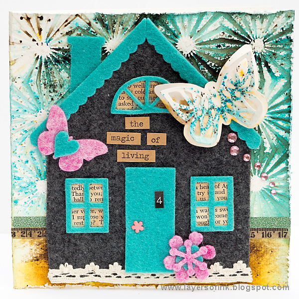 Layers of ink - Felt House Card Tutorial by Anna-Karin with Eileen Hull Sizzix Heartfelt dies