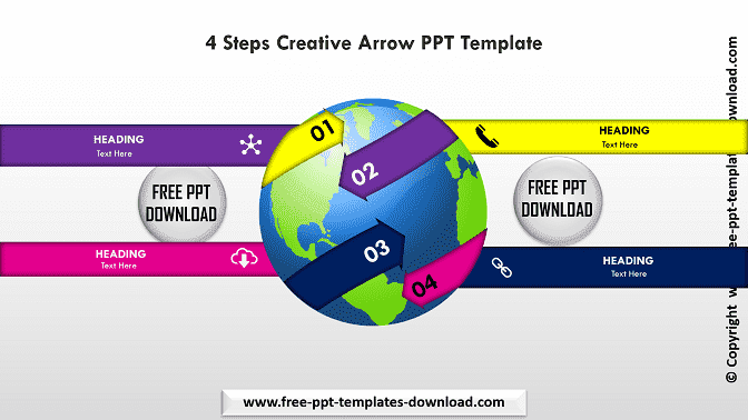 4 Steps Creative Arrow PPT Template Download