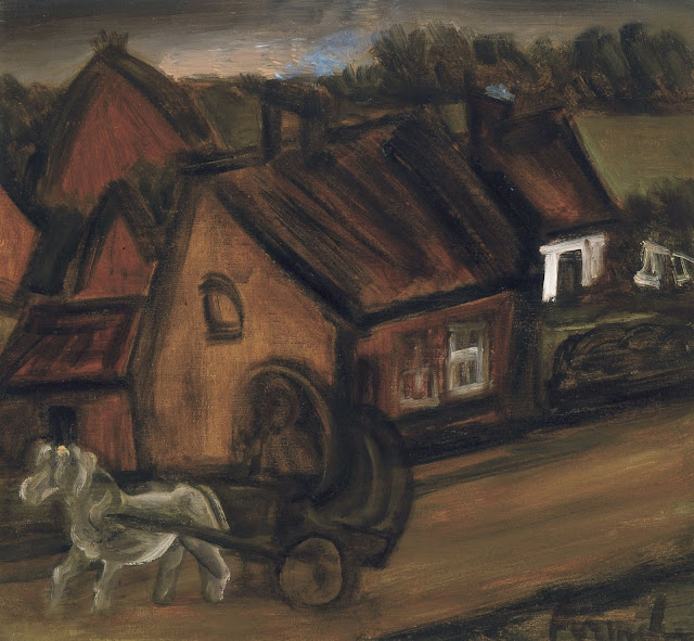 1927. Constant Permeke - Village Road and Carriage