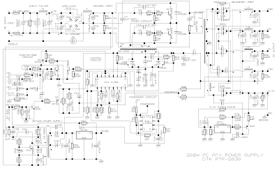 200W ATX PC Power Supply Circuit Diagram
