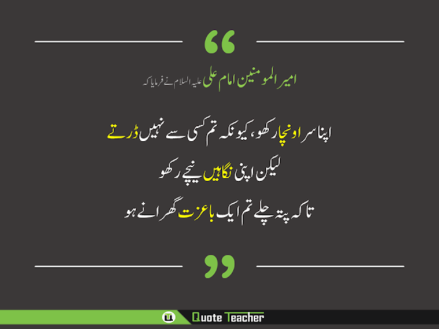 Imam Ali a.s Quotes About Human Behaviour in Urdu