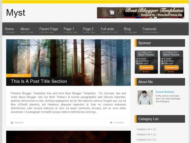 Myst Blogger Template